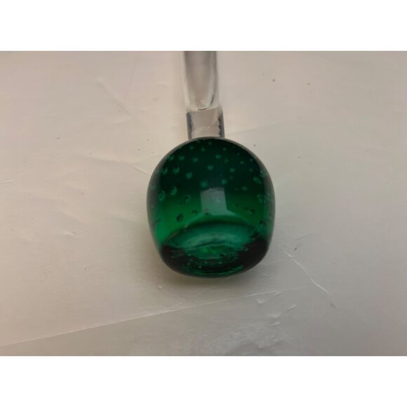 Vintage Green Bubble Glass Bud Vase MCM 6 1/2” - Picture 4 of 6